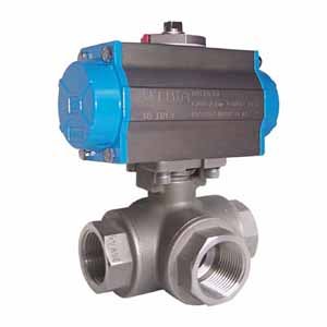 三通不銹鋼氣動球閥Q614F